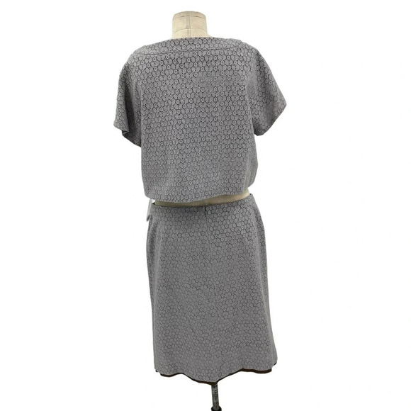 Orla Kiely Gray Eyelet Lace Two Piece Skirt Suit Set Size 4 - Picture 5 of 12